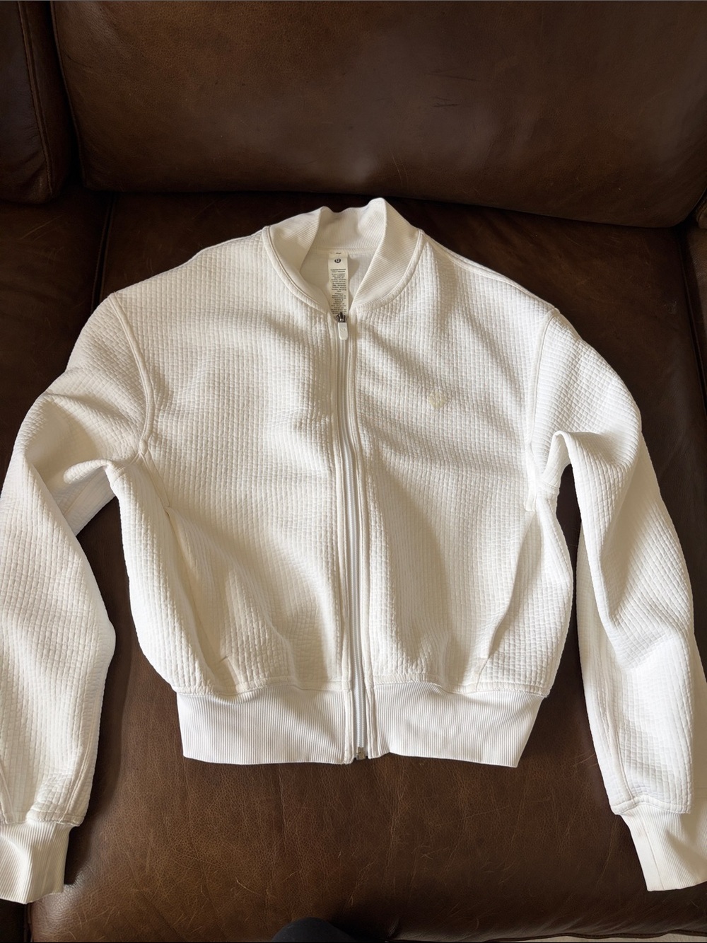 Lululemon Women's White Zip-Front Bomber Jacket